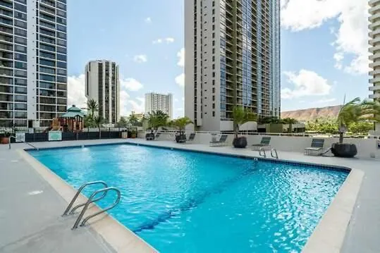 Appartement Poolside Waikiki Condo With Diamond Head Views, 1 Block From Beach Plus Free Parking Honolulu Verenigde Staten